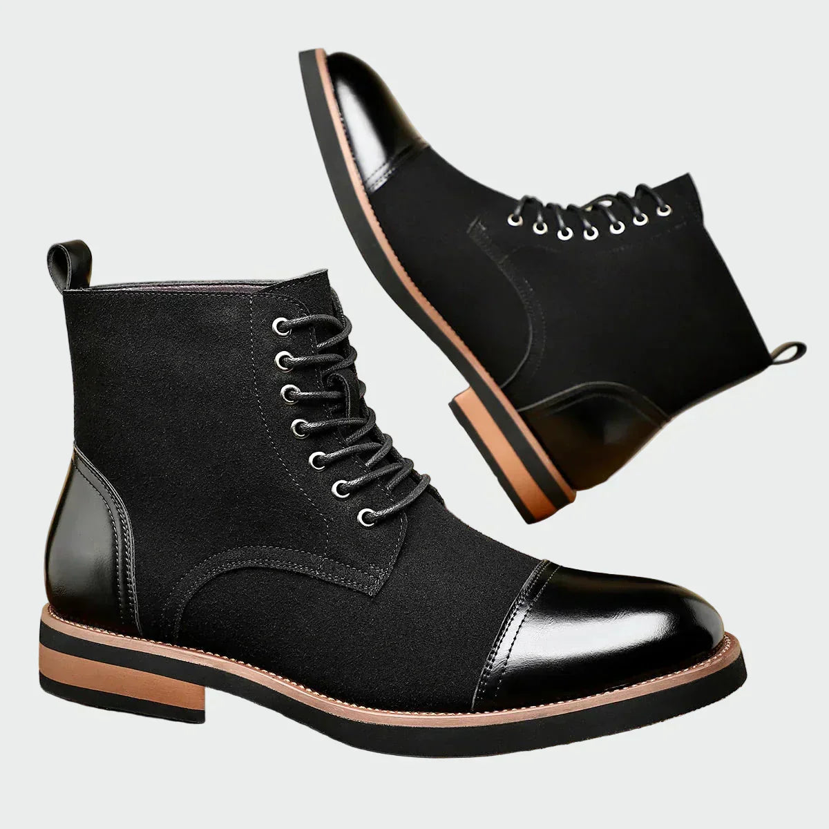 Botins de couro Oxford