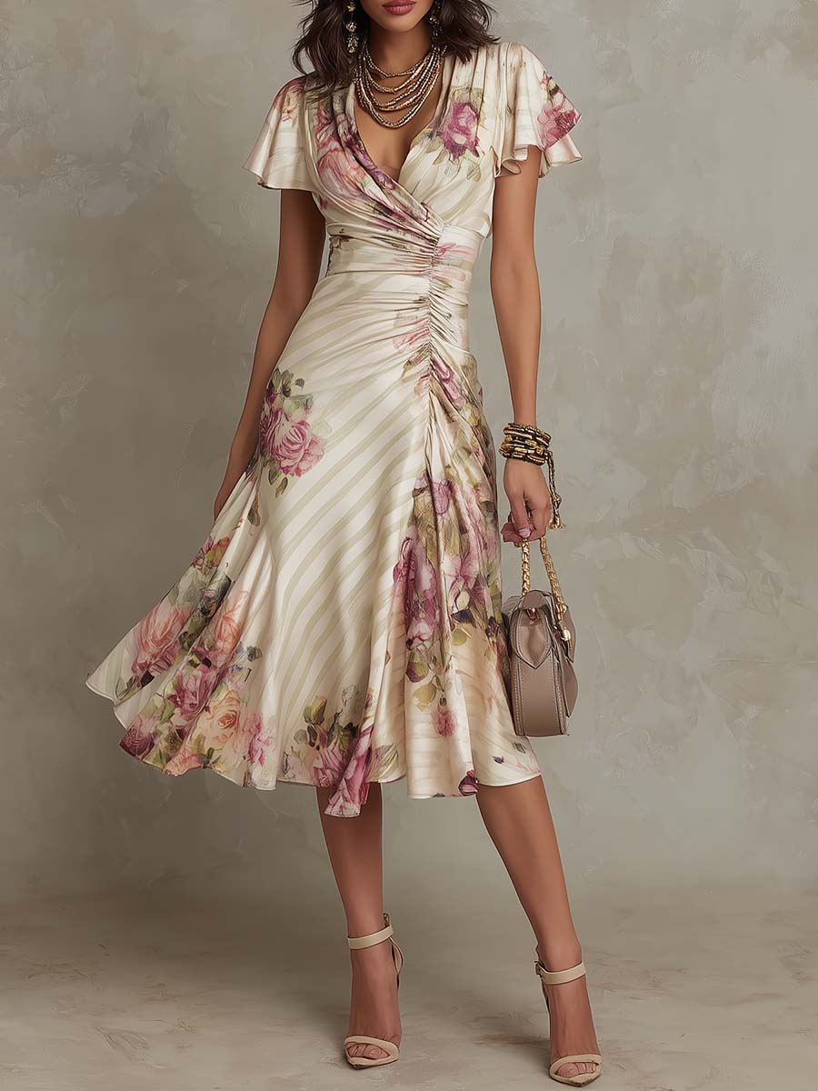 Aida - Vestido midi de cetim elegante