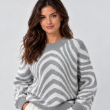 Inês | Camisola de Malha com Padrão Gráfico