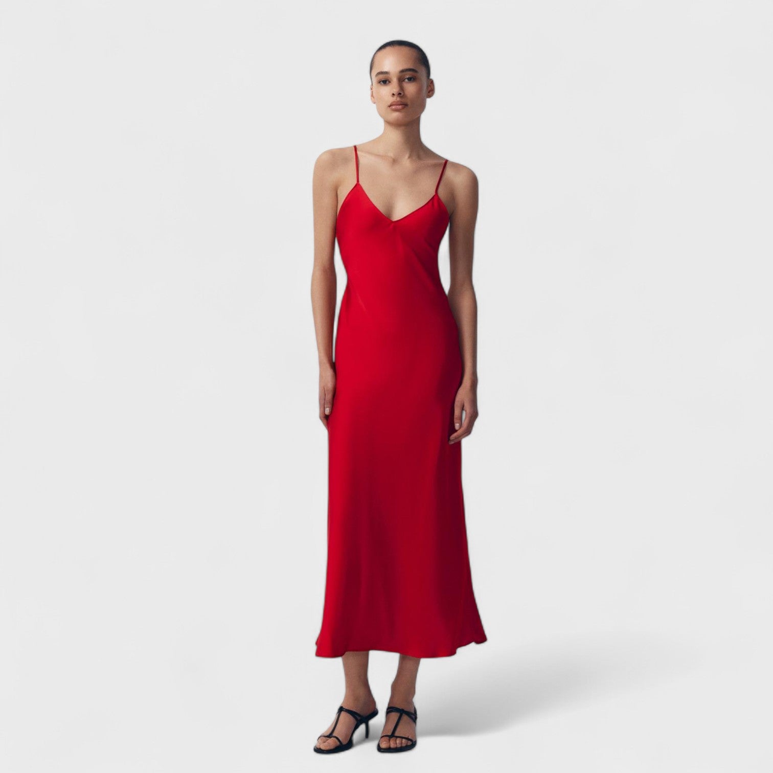 Vestido carmesim - Corte minimalista