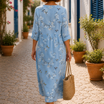 Beatriz - Vestido Maxi de Gola Redonda com Estampa — vista 2
