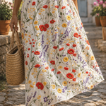 Isaura - Vestido Midi Bordado Azul (a floral branca) — vista 3