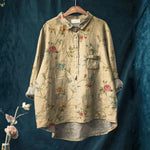 Paula - Camisa Casual de Arte Floral Vintage