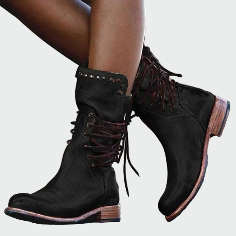 Botins de pele com atacadores — vista 3