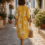 Graça - Vestido Midi Floral Amarelo — vista 2