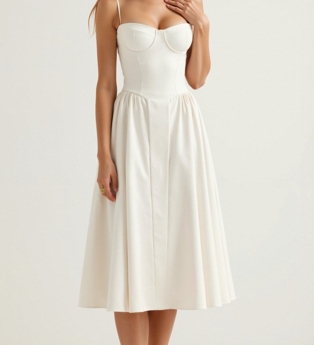 Odete - Vestido midi corpete estruturado — vista 21