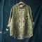 Diana - Camisa Casual Vintage Étnica com Estampa Floral
