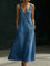 Vera - Vestido Longo de Denim com Botões — vista 3