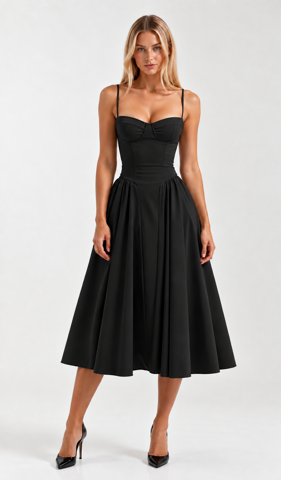 Odete — Vestido Midi com Corpete Estruturado — vista 14