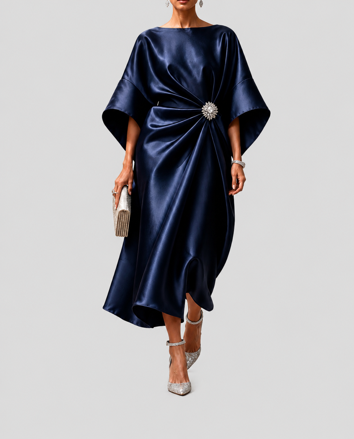 Constança - Vestido de Gala com Acabamento Acetinado
