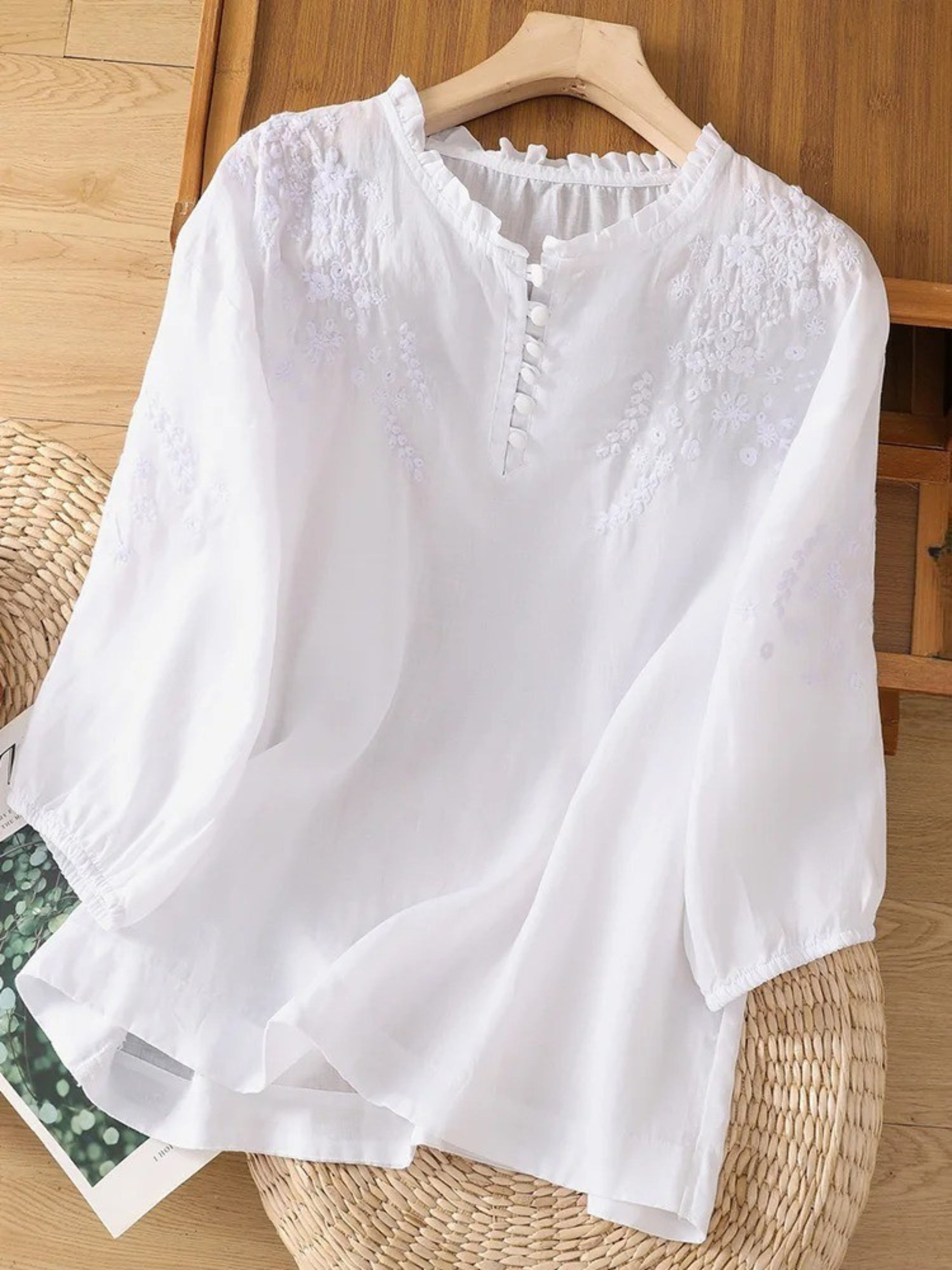 Cassiana - Blusa de Algodão e Linho — vista 2