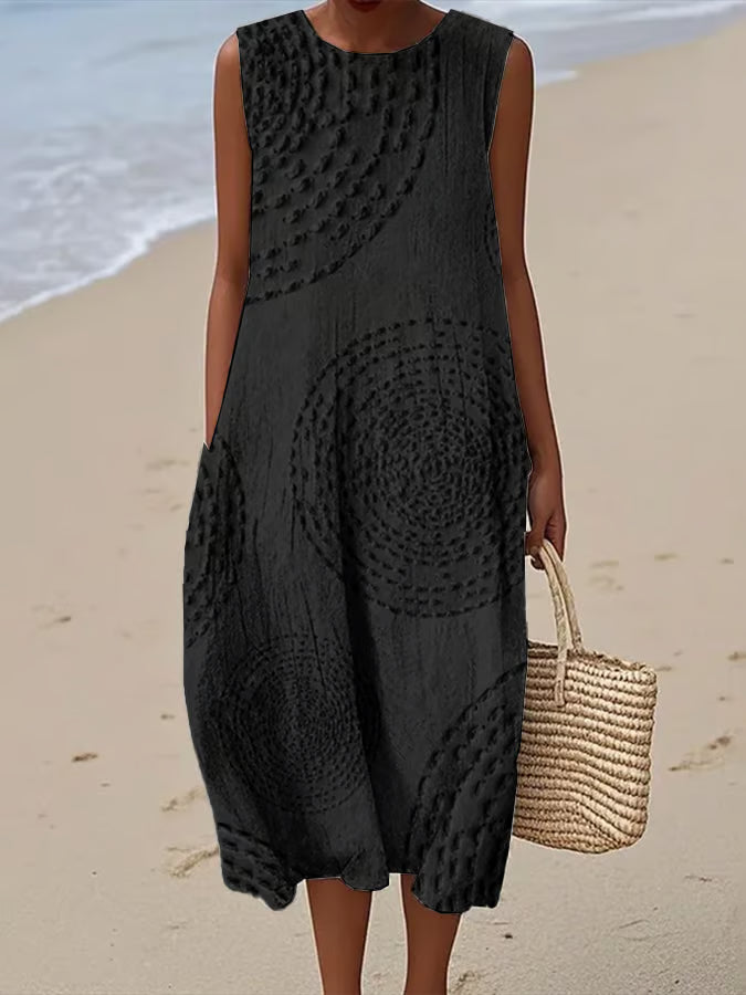 Ana - Vestido Maxi Sem Mangas Texturizado — vista 4