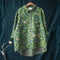 Georgina - Camisa Casual Vintage Floral com Animais
