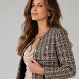 Leonor | Casaco Tweed com Botões Dourados