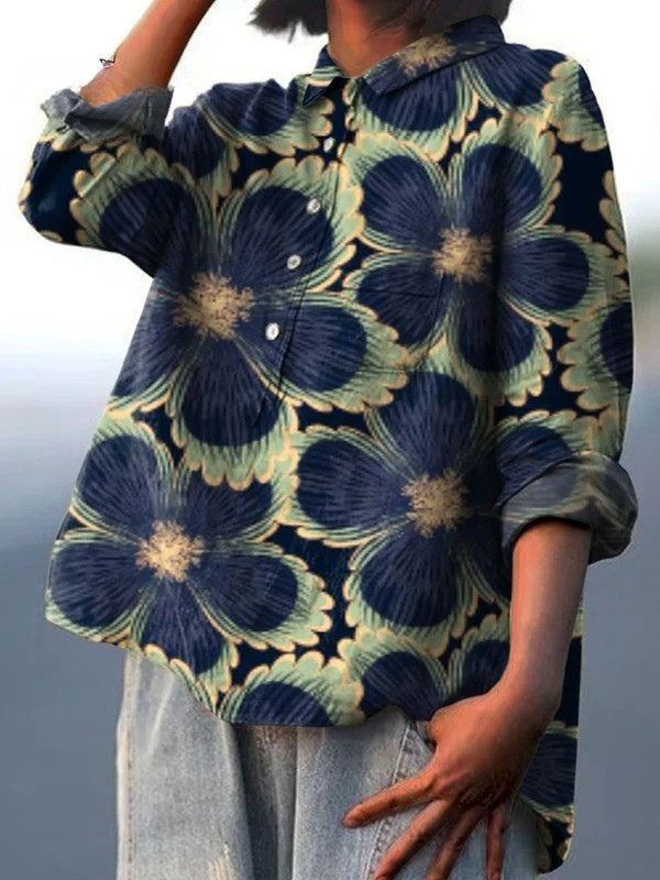Jéssica - Camisa Casual Vintage Floral — vista 2