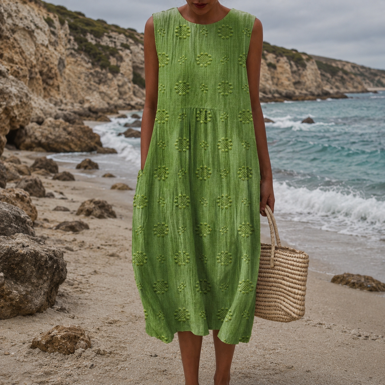 Ana - Vestido de Algodão Verde