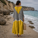 Rosalina - Vestido Zigzag Amarelo — vista 2