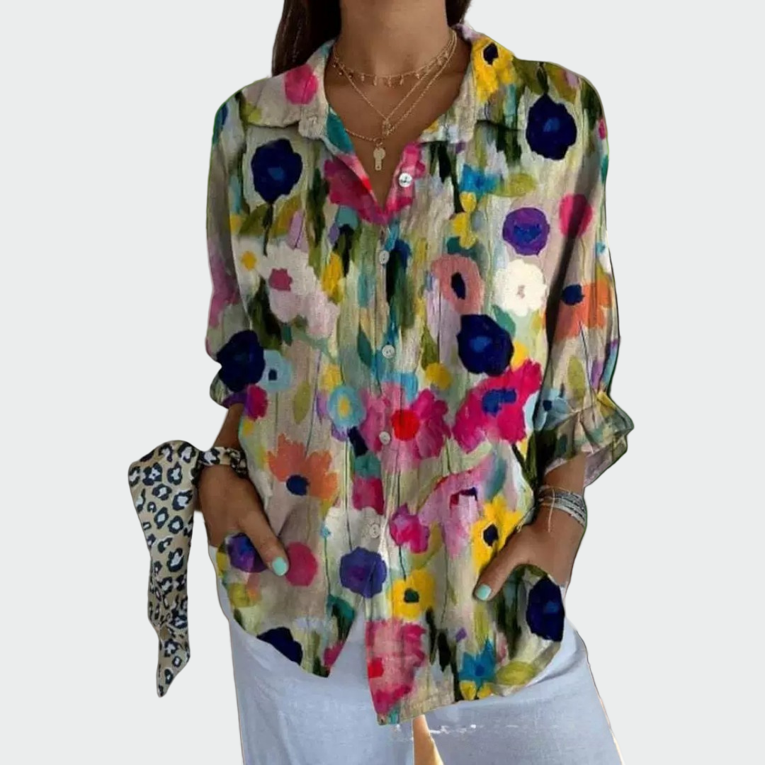 Camisa estilosa com estampa floral — vista 9