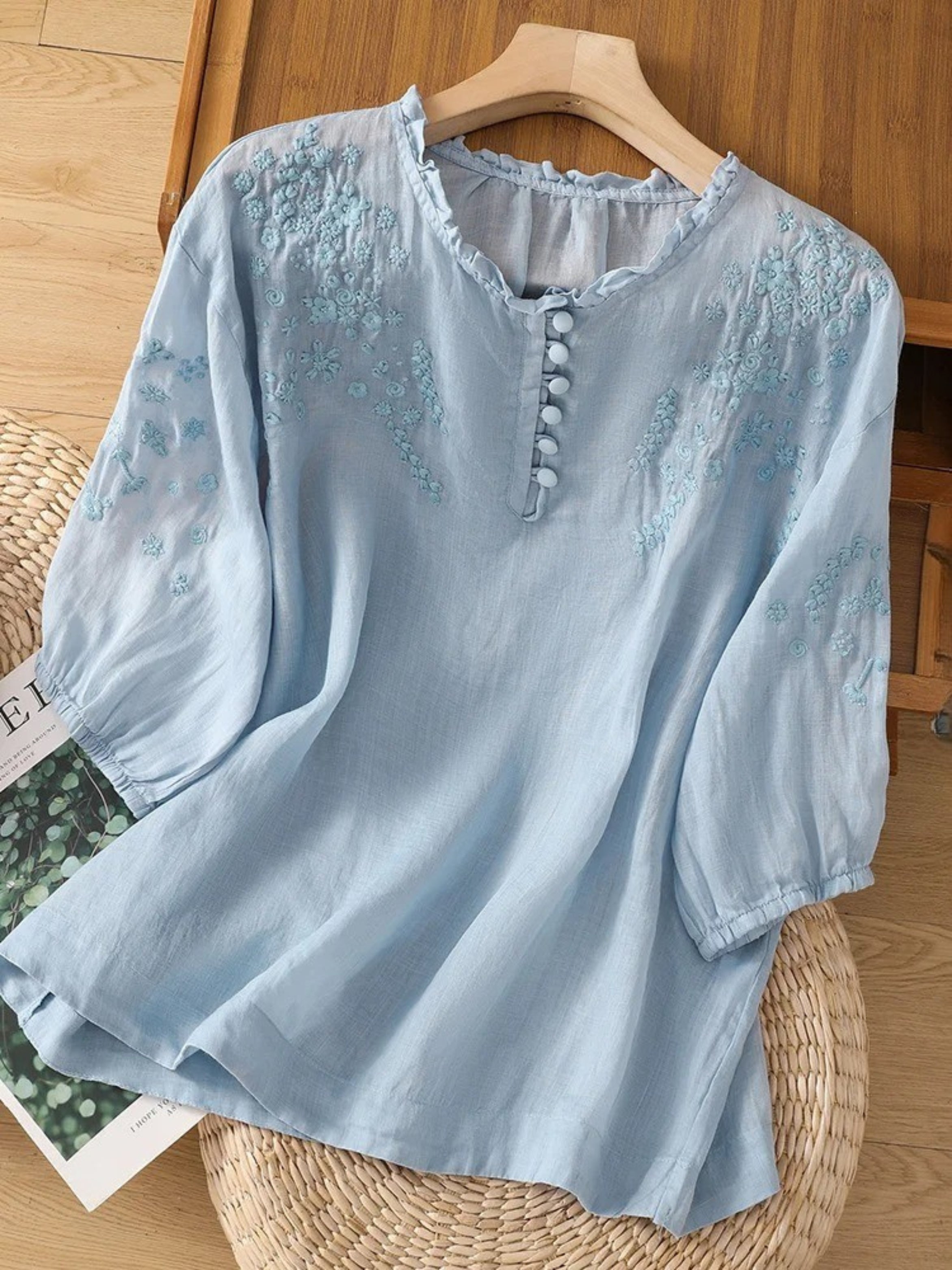 Cassiana - Blusa de Algodão e Linho — vista 7
