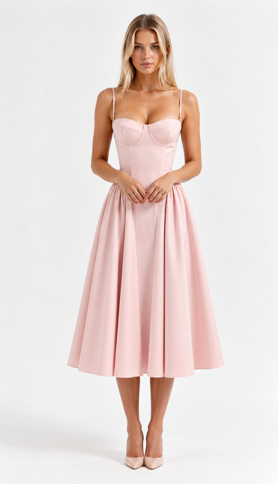 Odete — Vestido Midi com Corpete Estruturado — vista 5