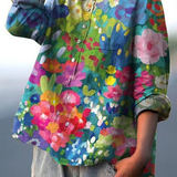 Rebeca - Camisa Casual Vintage Floral Linda — vista 2