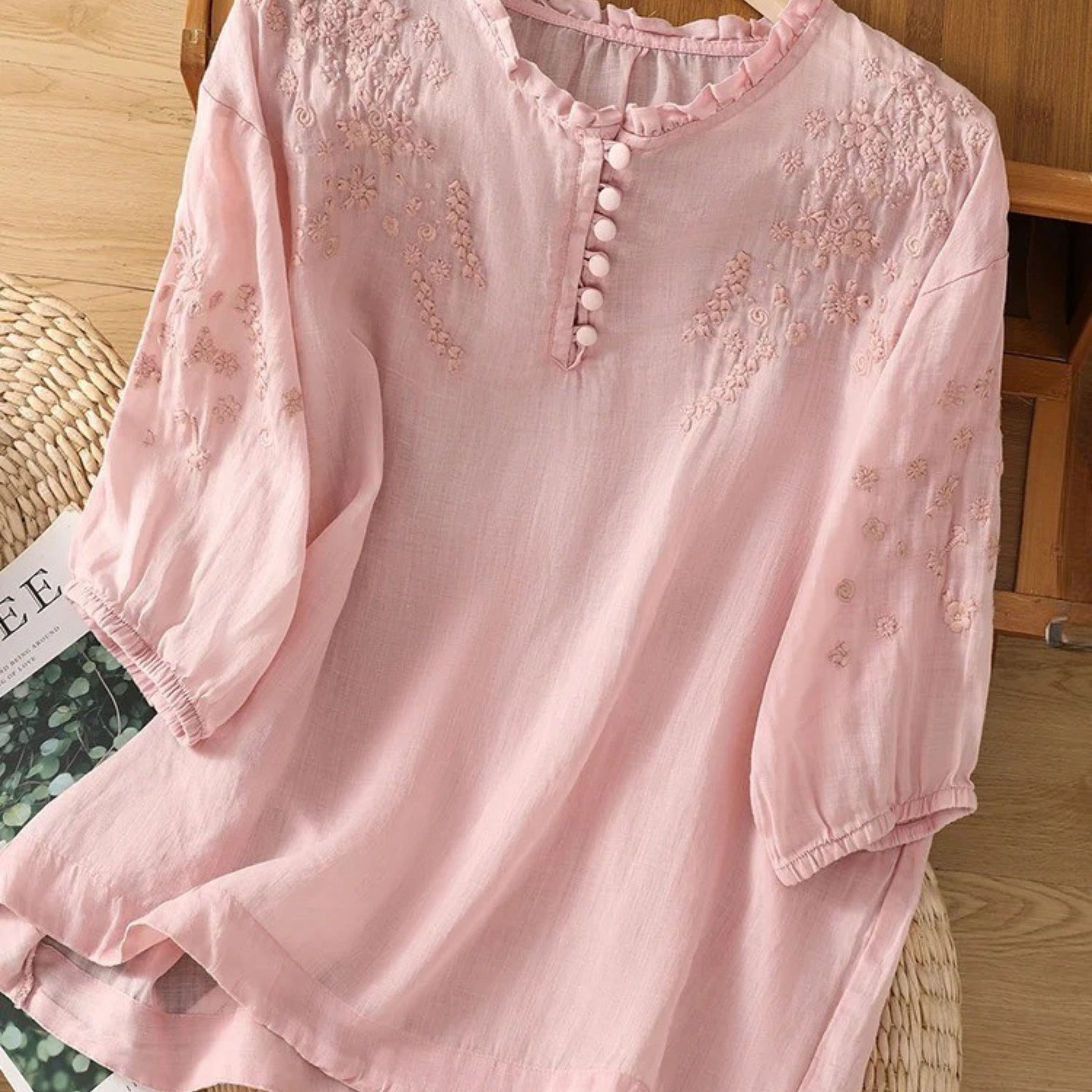 Cassiana - Blusa de Algodão e Linho — vista 6