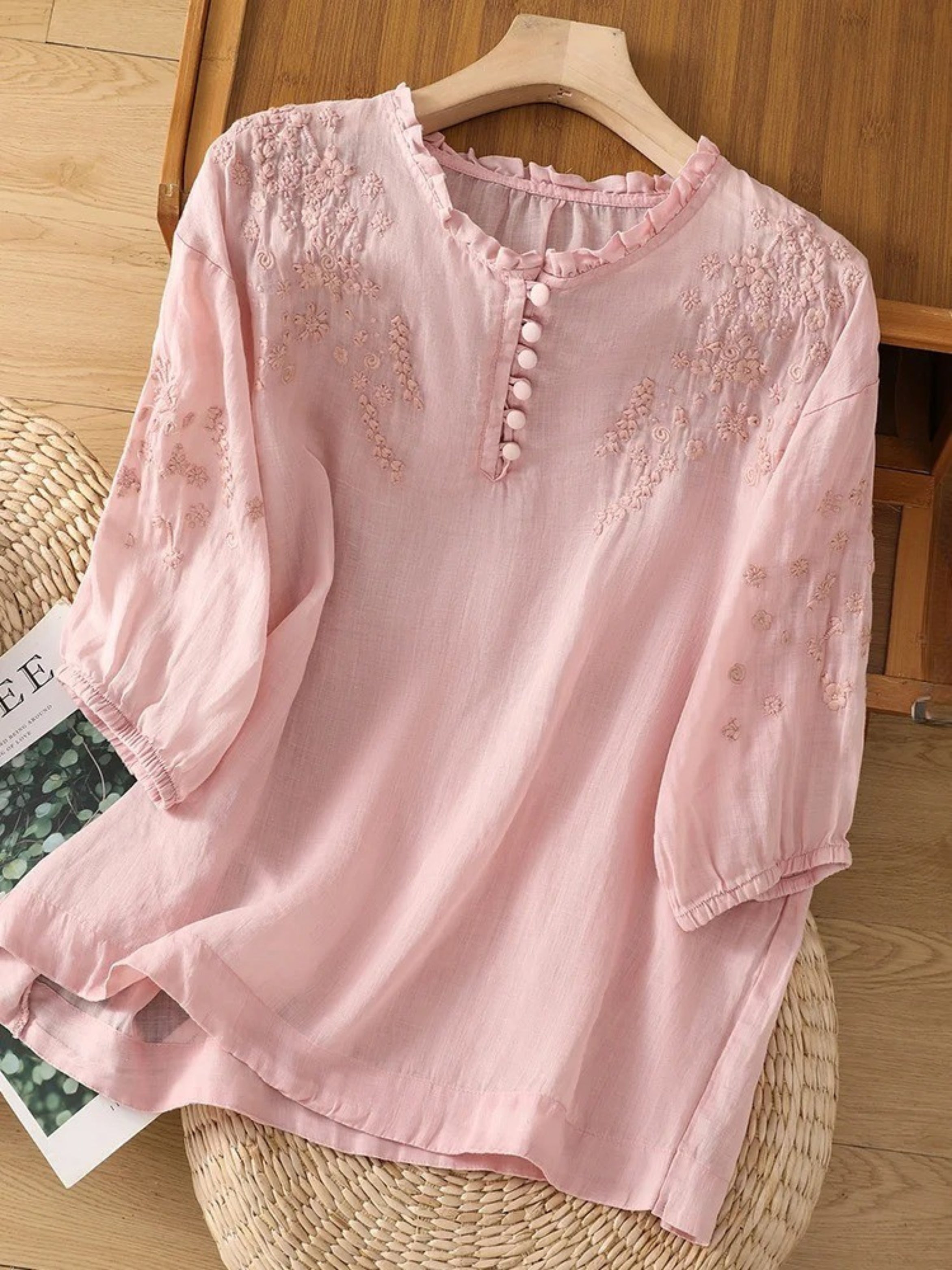 Cassiana - Blusa de Algodão e Linho — vista 6