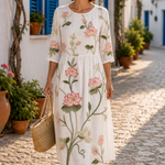 Ariana - Vestido com Estampado de Plantas e Flores
