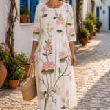 Ariana - Vestido com Estampado de Plantas e Flores