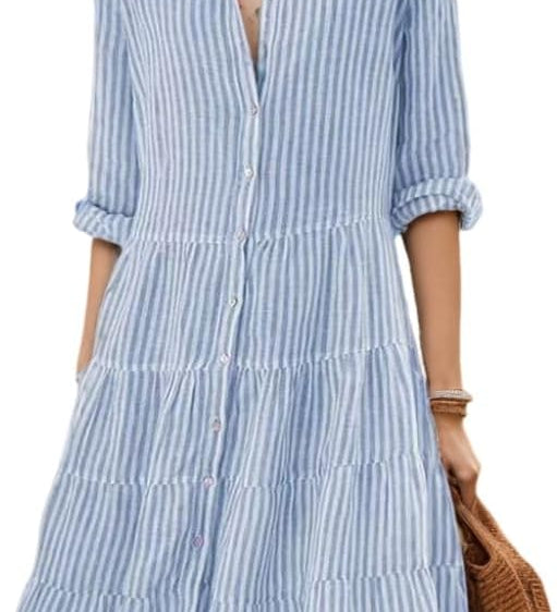 Ana - Vestido de Verão às Riscas