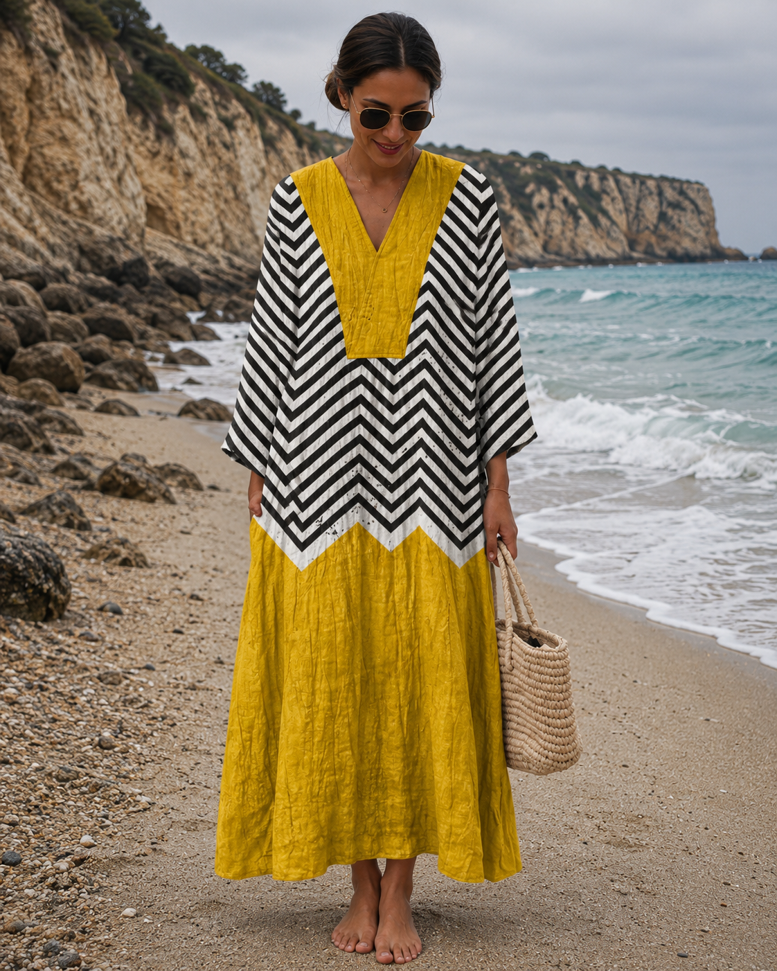 Rosalina - Vestido Zigzag Amarelo