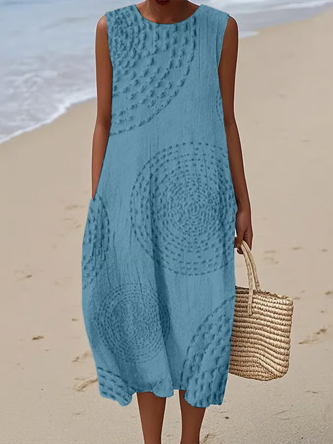 Ana - Vestido Maxi Sem Mangas Texturizado — vista 6