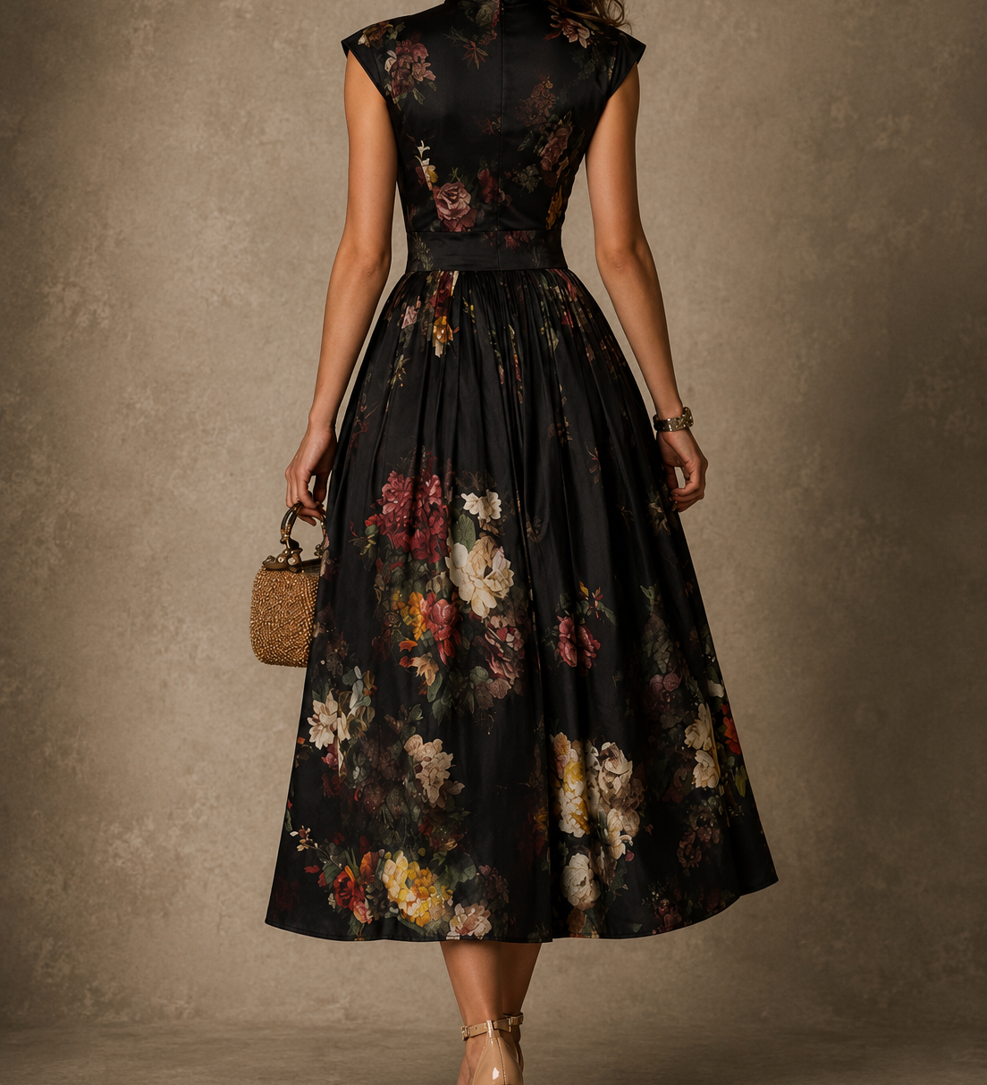 Rosalina - Vestido Midi Plissado Floral
