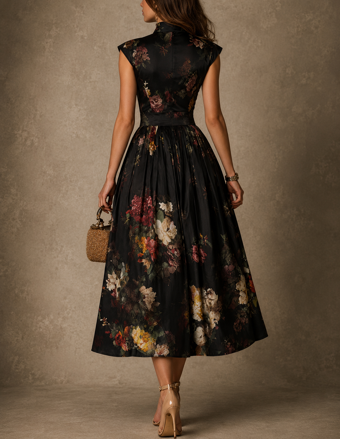 Rosalina - Vestido Midi Plissado Floral