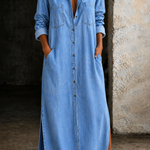 Palmira - Vestido Camiseiro de Ganga — vista 4