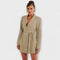 Vestido blazer com decote em V