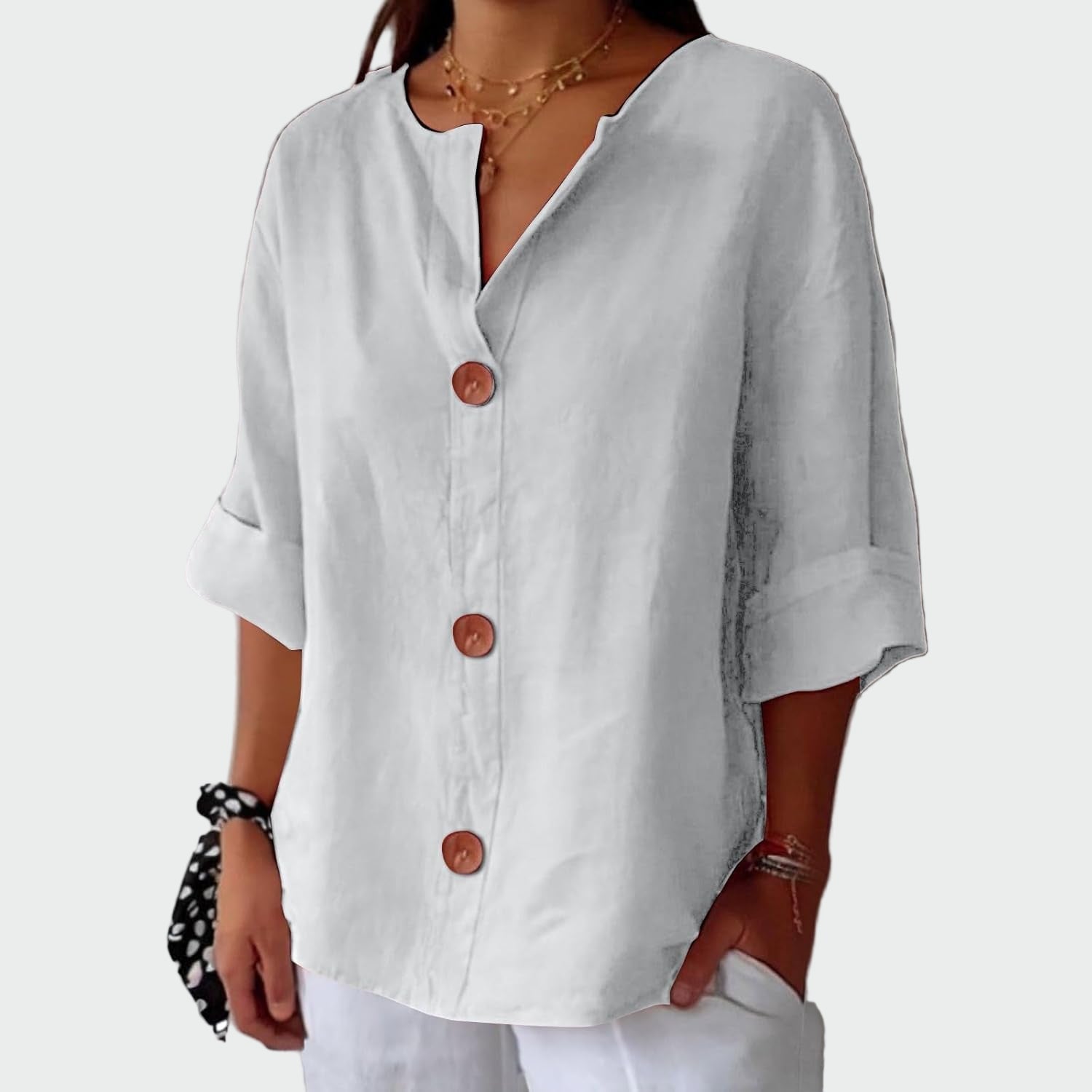 Blusa casual com textura — vista 2