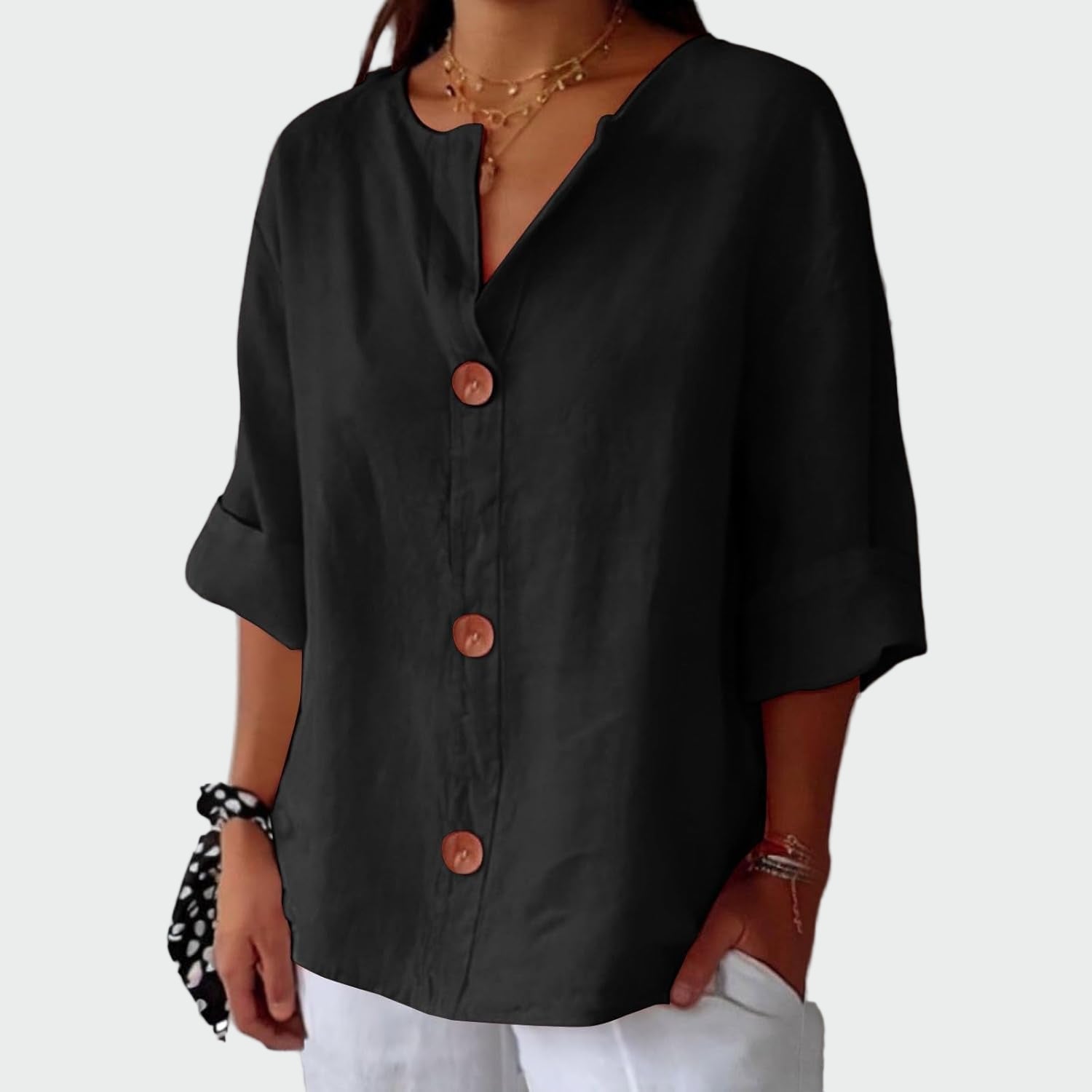 Blusa casual com textura — vista 3