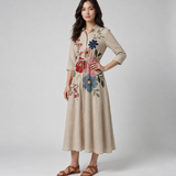 Amélia | Vestido Midi Bordado Floral