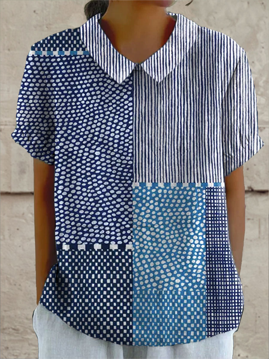 Alina - Camisa com Estampa Patchwork — vista 2