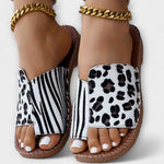 Tareyja - Sandálias bicolores com estampado de leopardo — vista 4