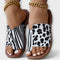 Tareyja - Sandálias bicolores com estampado de leopardo — vista 4