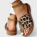 Tareyja - Sandálias bicolores com estampado de leopardo — vista 3