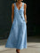 Vera - Vestido Longo de Denim com Botões — vista 2