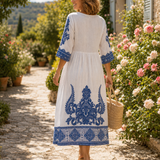 Leonor - Vestido Maxi de Gola Redonda com Estampa — vista 2