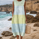 Íris - Vestido Xadrez Verde e Azul