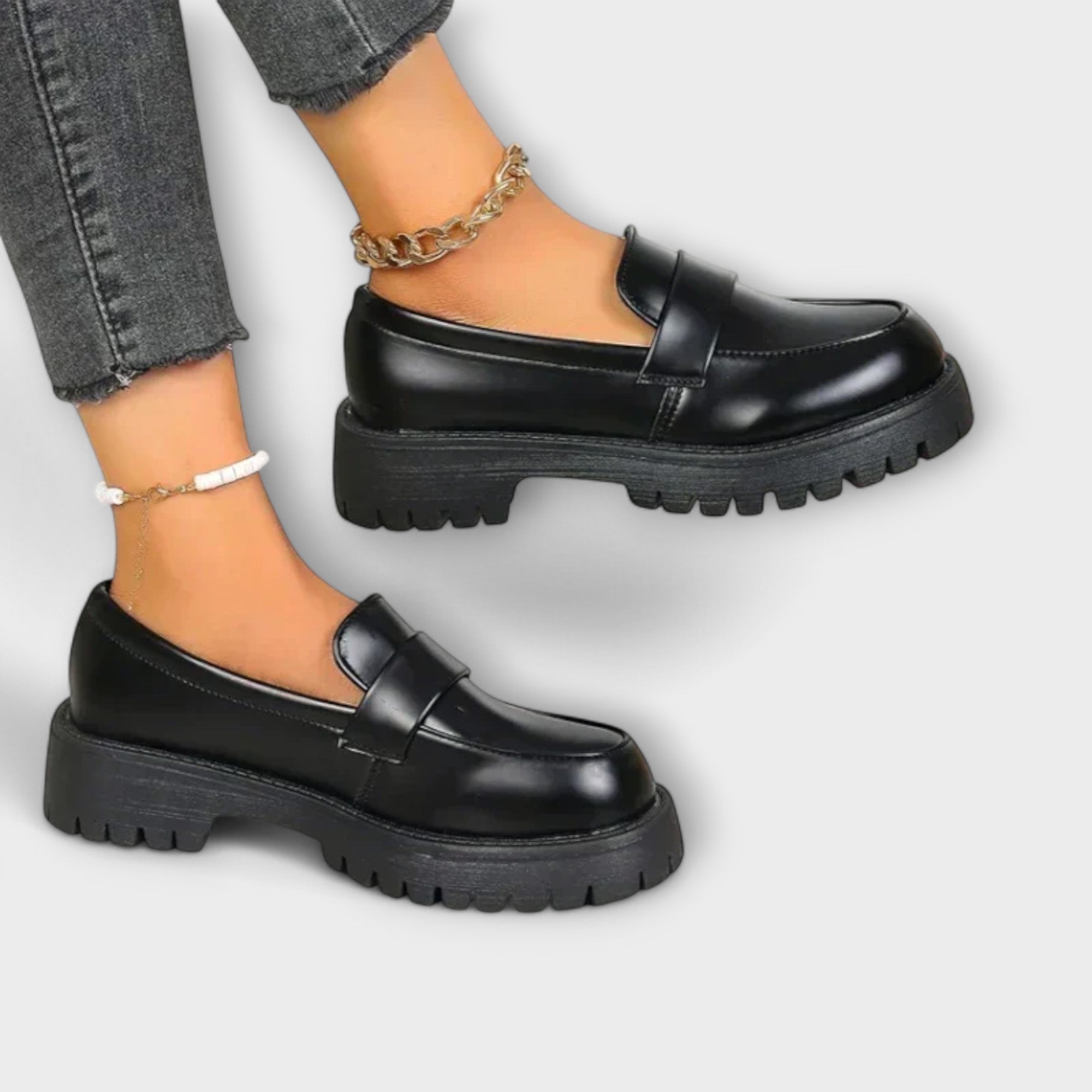 Calista - Mocassim para mulher com design ortopédico e cunha de cetim — vista 5
