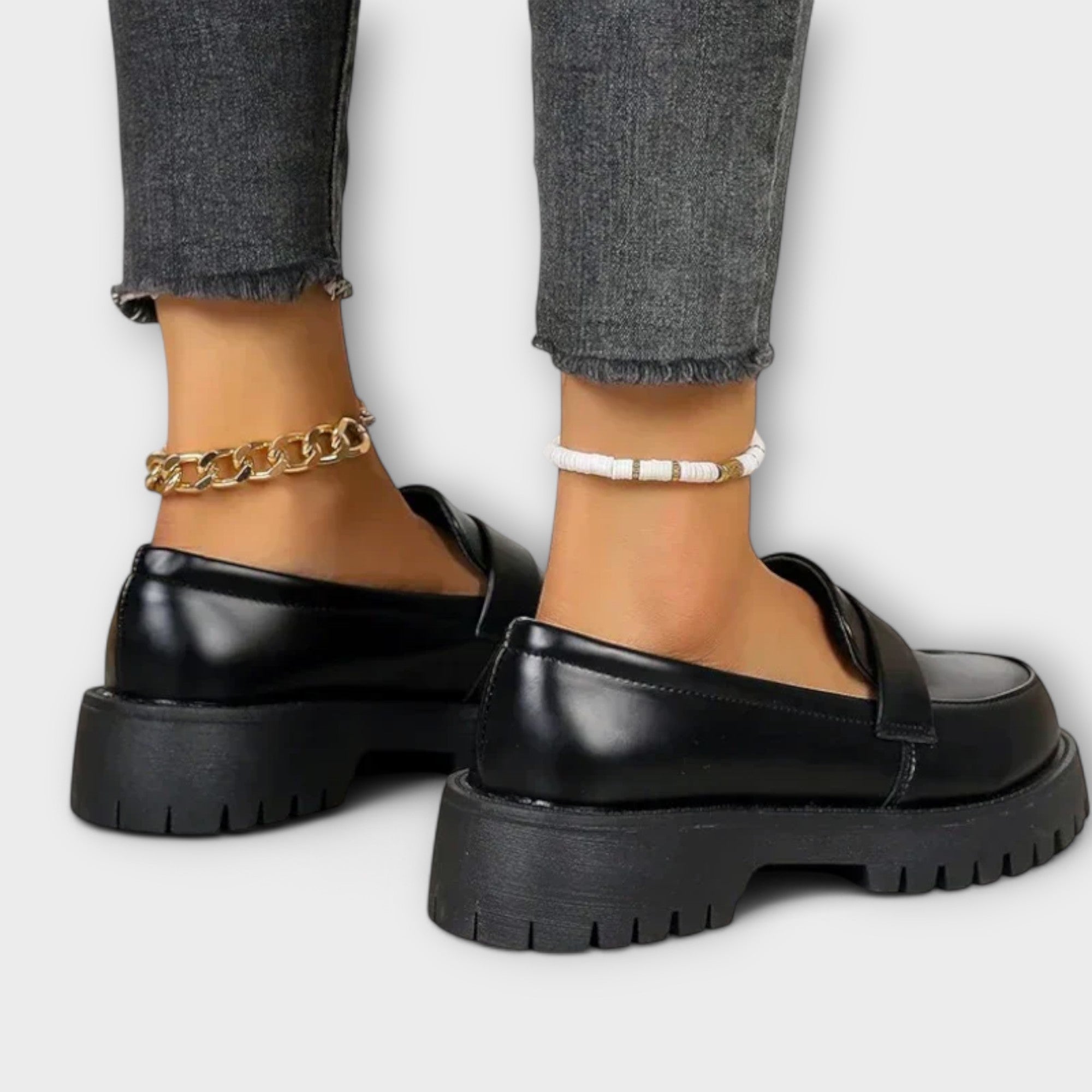 Calista - Mocassim para mulher com design ortopédico e cunha de cetim — vista 3