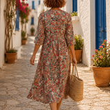 Sara - Vestido Maxi de Gola Redonda com Estampa — vista 2