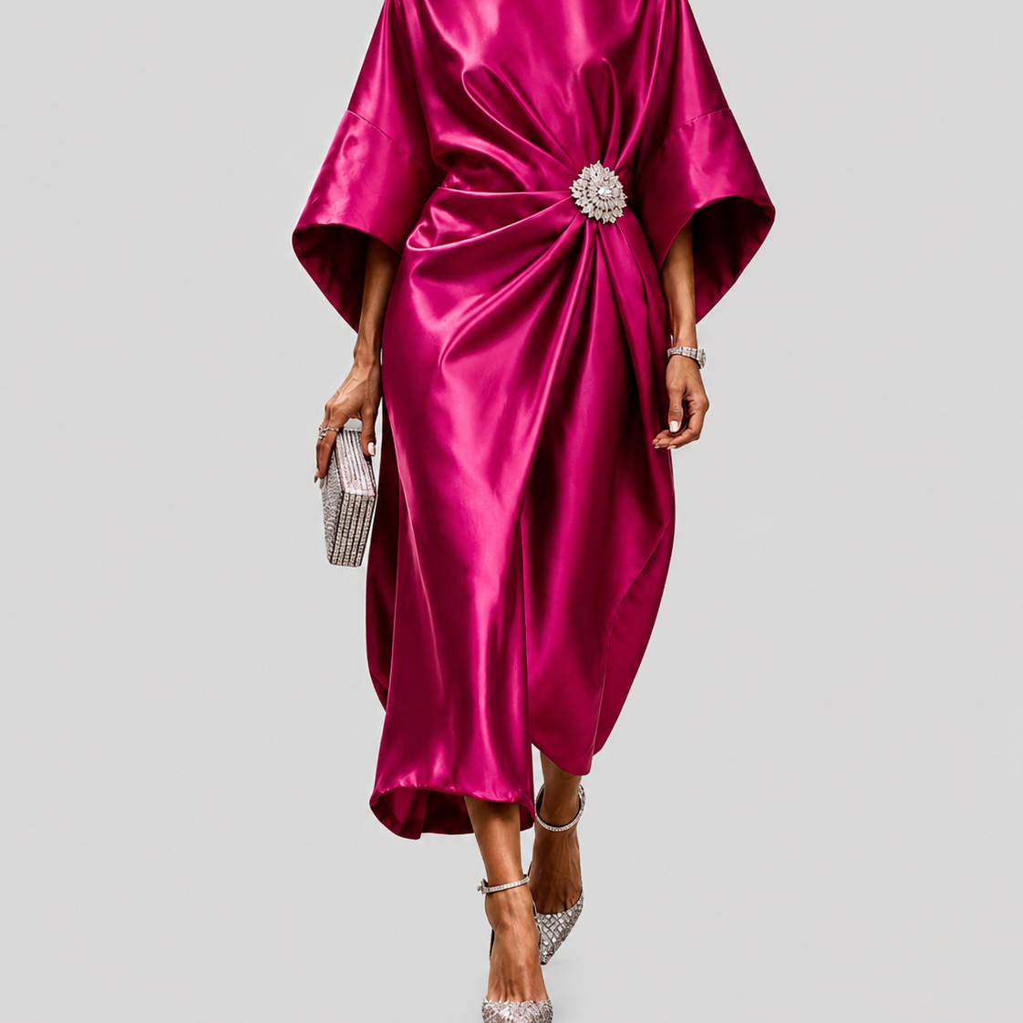 Constança - Vestido de Gala com Acabamento Acetinado — vista 4